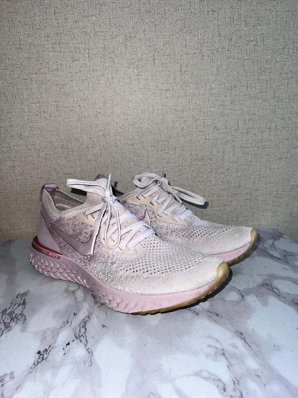 Nike Epic React Flyknit Womens Running Shoes AQ0070 600 Pearl Pink Size 8.5